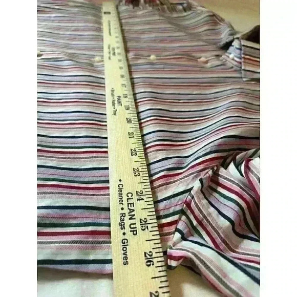 TD Thomas Dean Mens XL Designer Shirt Stripped Long Sleeve Shirt w/Flip Cuff - Picture 7 of 10